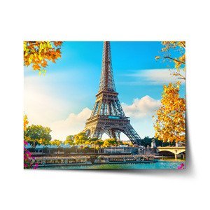 Plakát Paříž Eifellova věž Flowers - 120x80 cm