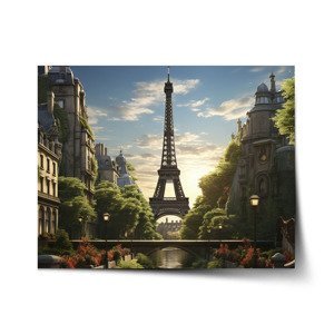 Plakát Paříž Eifellova věž Art - 90x60 cm
