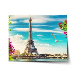Plakát Paříž Eifellova věž Mraky - 60x40 cm