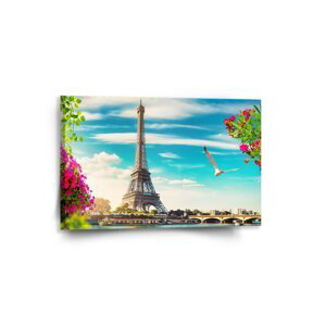 Obraz Paříž Eifellova věž Mraky - 60x40 cm