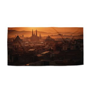 Ručník Barcelona Night Skyline - 30x50 cm