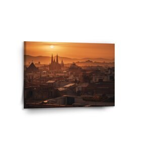 Obraz Barcelona Night Skyline - 90x60 cm