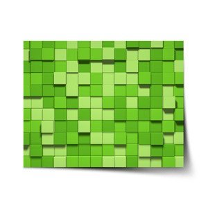Plakát Green Blocks 3D - 60x40 cm