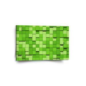 Obraz Green Blocks 3D - 60x40 cm