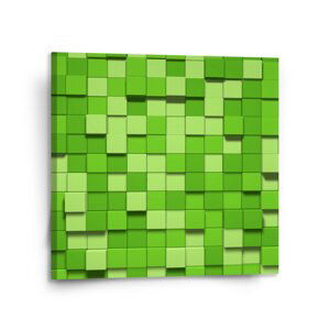 Obraz Green Blocks 3D - 110x110 cm
