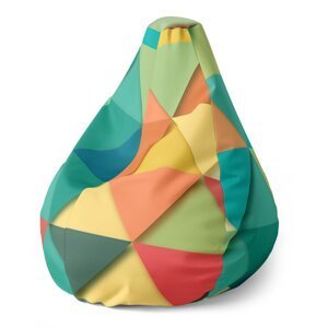 Sedací vak Pear Trojúhelníky - 140 x 100 x 25 cm
