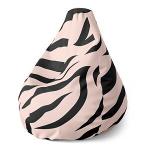 Sedací vak Pear Růžový vzor zebry - 70 x 70 x 95 cm