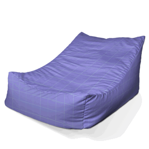 Sedací vak Lounge Čtvercový vzor fialové - 120 x 100 x 80 cm