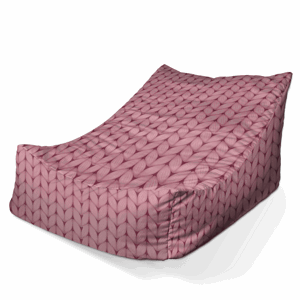 Sedací vak Lounge Růžové pletení z vlny - 80 x 95 x 50 cm