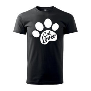 Tričko s potiskem Cat lover - černé 2XL
