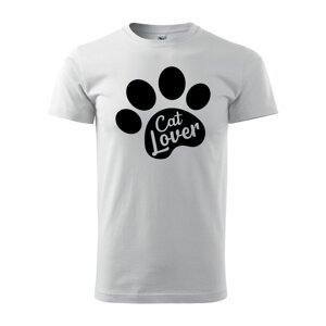Tričko s potiskem Cat lover - bílé S
