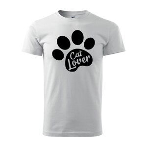 Tričko s potiskem Cat lover - bílé 2XL