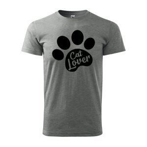 Tričko s potiskem Cat lover - šedé S