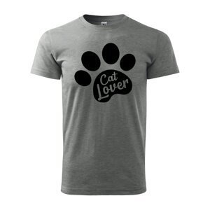 Tričko s potiskem Cat lover - šedé L