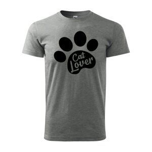 Tričko s potiskem Cat lover - šedé XL