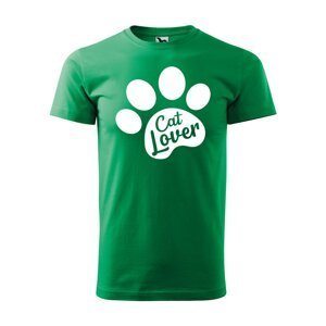 Tričko s potiskem Cat lover - zelené L