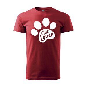 Tričko s potiskem Cat lover - červené XL