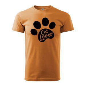 Tričko s potiskem Cat lover - oranžové S