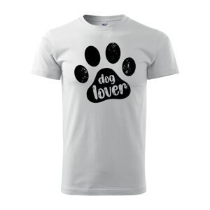Tričko s potiskem Dog lover - bílé XL