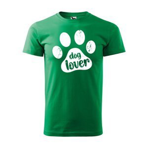Tričko s potiskem Dog lover - zelené XL