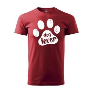 Tričko s potiskem Dog lover - červené XL