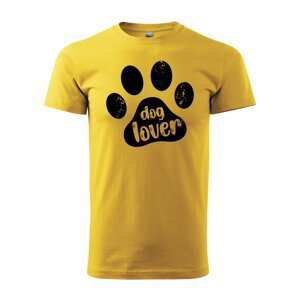 Tričko s potiskem Dog lover - žluté XL