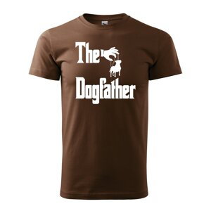 Tričko s potiskem The Dogfather - hnědé 2XL