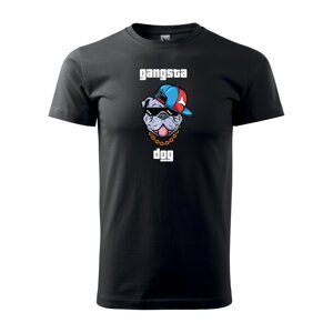 Tričko s potiskem Gangsta dog - černé M