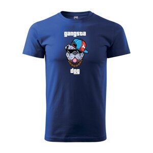 Tričko s potiskem Gangsta dog - modré L