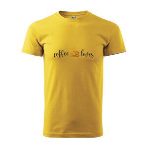 Tričko s potiskem Coffee lover - žluté XL