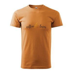 Tričko s potiskem Coffee lover - oranžové S