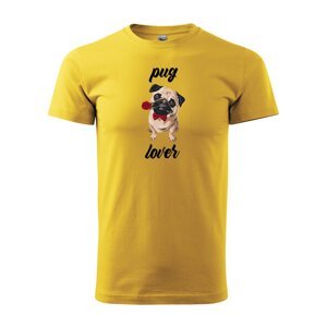 Tričko s potiskem Pug lover - žluté S