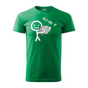 Tričko s potiskem PLZ USE IT - zelené 5XL