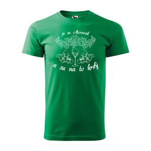 Tričko s potiskem Já su Moravák - zelené 3XL