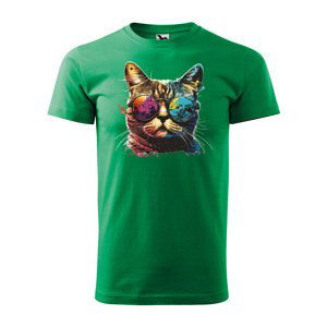 Tričko s potiskem Cool Cat - zelené S