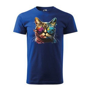 Tričko s potiskem Cool Cat - modré 3XL