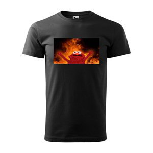 Tričko s potiskem Fire puppet - černé 3XL