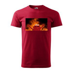 Tričko s potiskem Fire puppet - červené XL