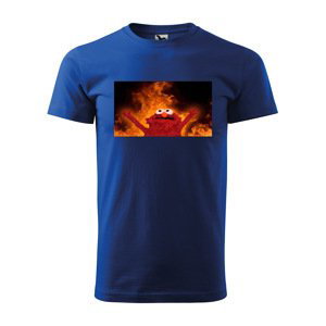 Tričko s potiskem Fire puppet - modré 3XL