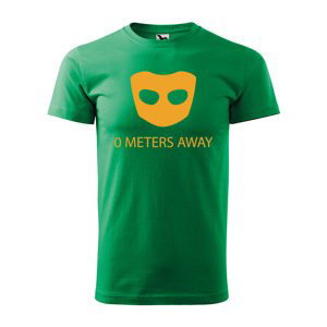 Tričko s potiskem 0 meters away - zelené XL