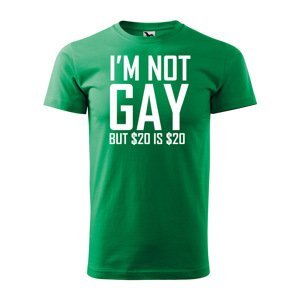 Tričko s potiskem I'm not gay, but... - zelené XL