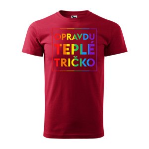 Tričko s potiskem - Opravdu teplé tričko - červené M