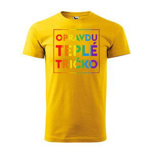 Tričko s potiskem - Opravdu teplé tričko - žluté S