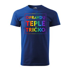 Tričko s potiskem - Opravdu teplé tričko - modré 3XL