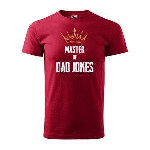 Tričko s potiskem Master of dad jokes - červené 3XL