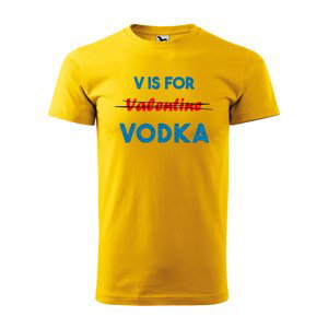 Tričko s potiskem V is for Vodka - žluté XL