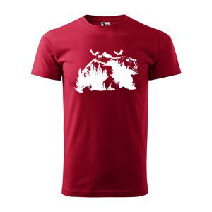 Tričko s potiskem Medvěd - červené 4XL