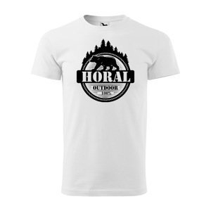 Tričko s potiskem Horal - bílé XL