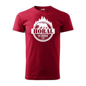 Tričko s potiskem Horal - červené 2XL