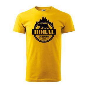 Tričko s potiskem Horal - žluté M